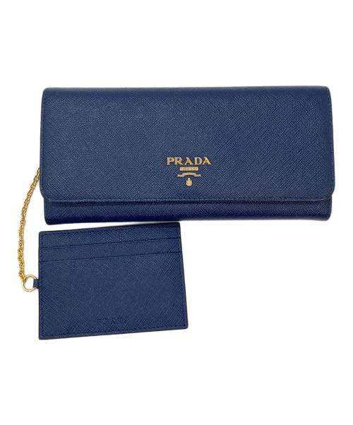 PRADA（プラダ）PRADA (プラダ) 長財布 ネイビーの古着・服飾アイテム
