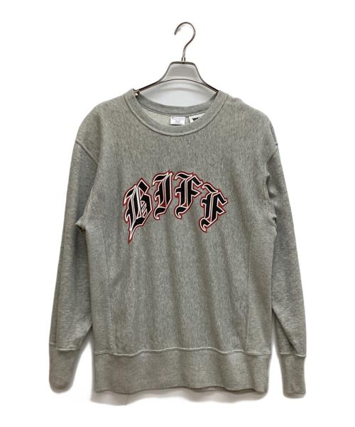 Champion REVERSE WEAVE（チャンピオン リバース ウィーブ）Champion REVERSE WEAVE (チャンピオン リバース ウィーブ) クルーネックスウェット グレー サイズ:Lの古着・服飾アイテム