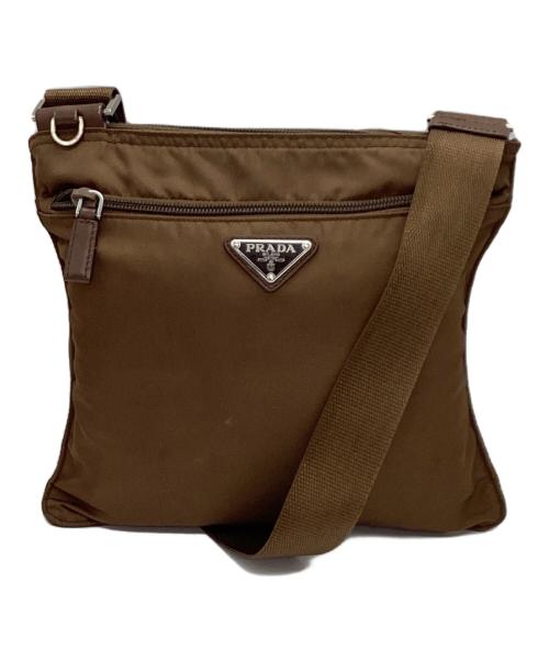 PRADA（プラダ）PRADA (プラダ) ナイロンショルダーバッグ ブラウンの古着・服飾アイテム