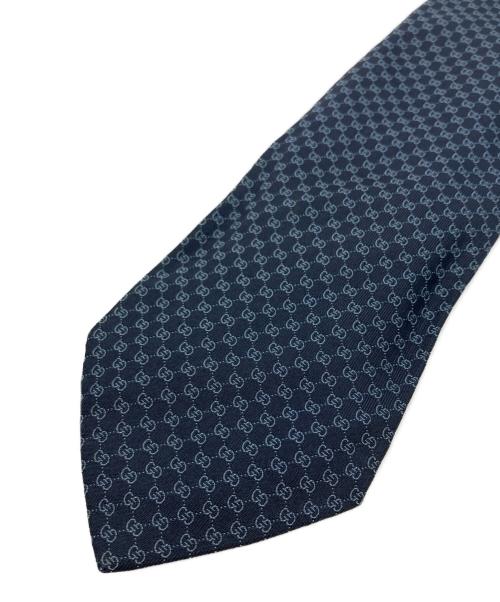 GUCCI（グッチ）GUCCI (グッチ) GG柄シルクネクタイ ネイビー サイズ:不明の古着・服飾アイテム