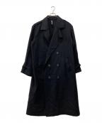 GROUND Yグラウンドワイ）の古着「オーバーサイズメルトントレンチコート」｜ブラック