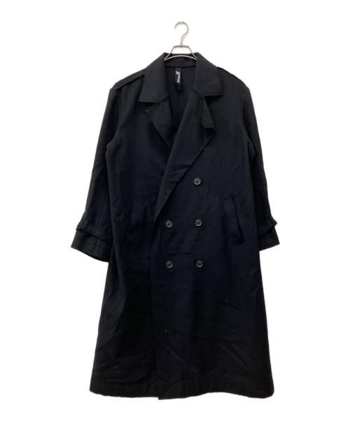 GROUND Y（グラウンドワイ）GROUND Y (グラウンドワイ) オーバーサイズメルトントレンチコート ブラック サイズ:3の古着・服飾アイテム