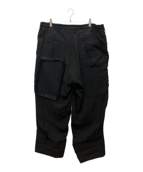 Yohji Yamamoto pour homme（ヨウジヤマモト プールオム）Yohji Yamamoto pour homme (ヨウジヤマモト プールオム) LINEN TWEED PATCHWORK PANTS ブラック サイズ:3の古着・服飾アイテム