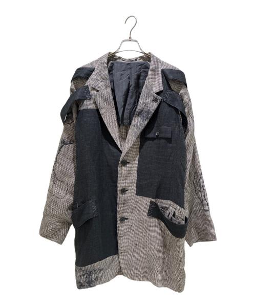 Yohji Yamamoto pour homme（ヨウジヤマモト プールオム）Yohji Yamamoto pour homme (ヨウジヤマモト プールオム) 24SS DUAL FABRIC JACKET WITH SHOULDER EPAULETTES ブラック サイズ:2の古着・服飾アイテム