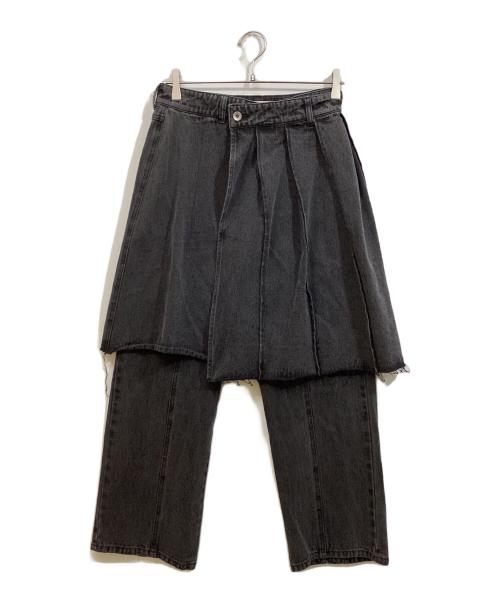 RAY BEAMS（レイ ビームス）RAY BEAMS (レイ ビームス) デニムプリーツスカートセットパンツ グレー サイズ:SIZE 0の古着・服飾アイテム