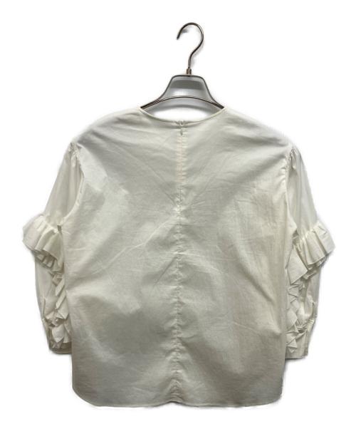 ESTNATION（エストネーション）ESTNATION (エストネーション) フリルカットソー ベージュ サイズ:36の古着・服飾アイテム