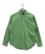 RALPH LAURENラルフローレン）の古着「ボタンダウンシャツ　ワンポイントシャツ」｜グリーン