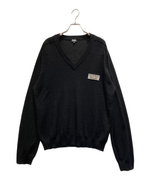 DOLCE & GABBANA（ドルチェ＆ガッバーナ）DOLCE & GABBANA (ドルチェ＆ガッバーナ) Vネックニット ブラック サイズ:XLの古着・服飾アイテム