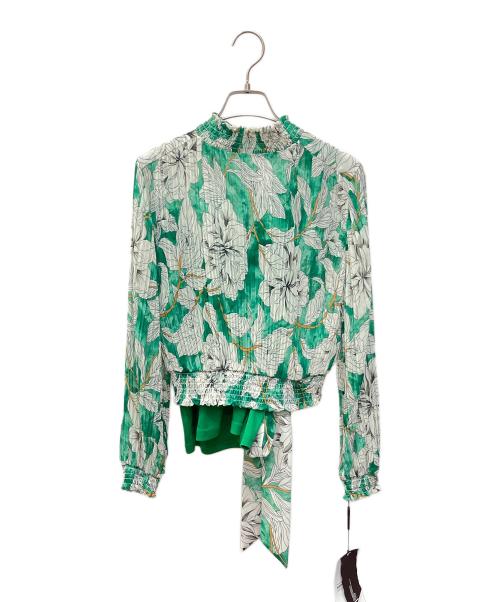 Sov.（ソブ）Sov. (ソブ) フラワーシフォンブラウス　Sov.（ソブ）　0304-380-251 グリーン サイズ:36 未使用品の古着・服飾アイテム