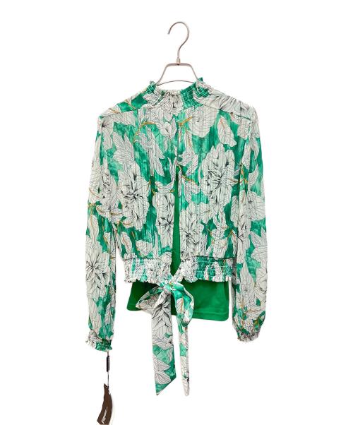 Sov.（ソブ）Sov. (ソブ) フラワーシフォンブラウス　Sov.（ソブ）　0304-380-251 グリーン サイズ:36 未使用品の古着・服飾アイテム