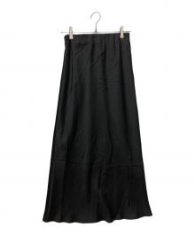 Noble（ノーブル）の古着「ナローAラインサテンスカート」｜ブラック