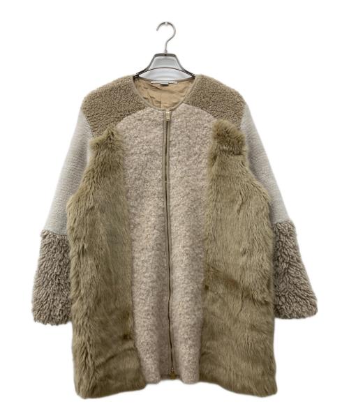 STELLA McCARTNEY（ステラマッカートニー）STELLA McCARTNEY (ステラマッカートニー) 切替フェイクファーコート ベージュ サイズ:36の古着・服飾アイテム