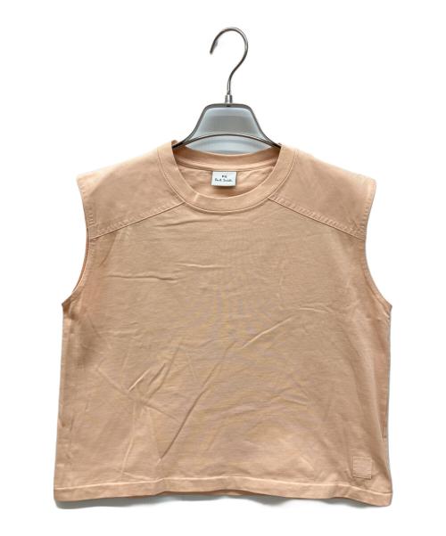 PS Paul Smith（ＰＳポールスミス）PS Paul Smith (ＰＳポールスミス) ショルダーパッチ ノースリーブカットソー ピンク サイズ:Mの古着・服飾アイテム