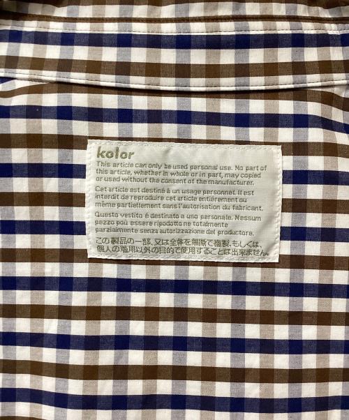 KOLOR（カラー）KOLOR (カラー) 23SS Gingham Check SHIRT(23SS ギンガムチェック シャツ) ブラウン×ネイビー サイズ:2の古着・服飾アイテム