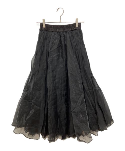 eimy istoire（エイミーイストワール）eimy istoire (エイミーイストワール) ランダムプリーツシアーボリュームスカート　チュールスカート ブラック サイズ:Ｓの古着・服飾アイテム