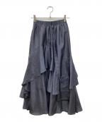 AULA AILAアウラアイラ）の古着「フリルスカート　フレアスカート」｜グレー