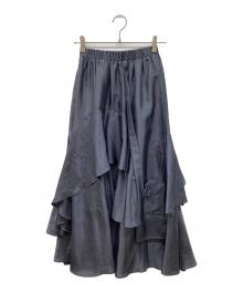 AULA AILA（アウラアイラ）の古着「フリルスカート　フレアスカート」｜グレー