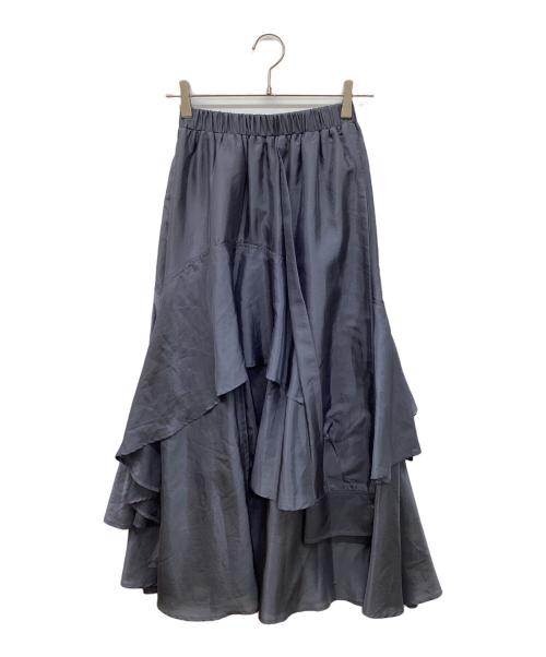 AULA AILA（アウラアイラ）AULA AILA (アウラアイラ) フリルスカート　フレアスカート グレーの古着・服飾アイテム