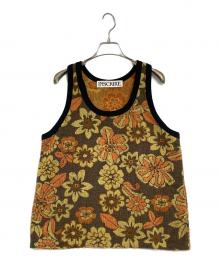 INSCRIRE（アンスクリア）の古着「フラワーパイルタンクトップ」｜オレンジ