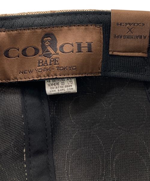 A BATHING APE（ア ベイシング エイプ）A BATHING APE (ア ベイシング エイプ) COACH (コーチ) Jacquard Baseball Cap ベージュの古着・服飾アイテム
