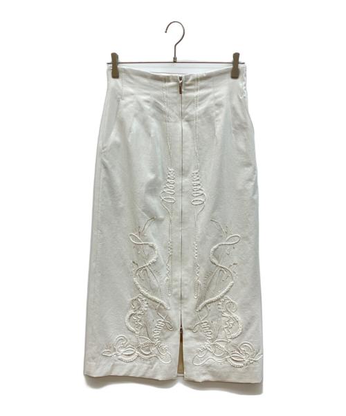 MURRAL（ミューラル）MURRAL (ミューラル) Cucurbita embroidered skirt アイボリー サイズ:2の古着・服飾アイテム