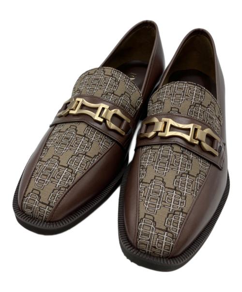 DIANA（ダイアナ）DIANA (ダイアナ) モノグラムジャガードローファー ブラウン サイズ:24の古着・服飾アイテム