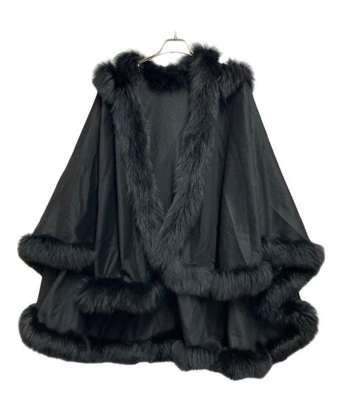 WINDSOR（ウインザー）WINDSOR (ウインザー) カシミヤポンチョ ブラック サイズ:M~L対応の古着・服飾アイテム