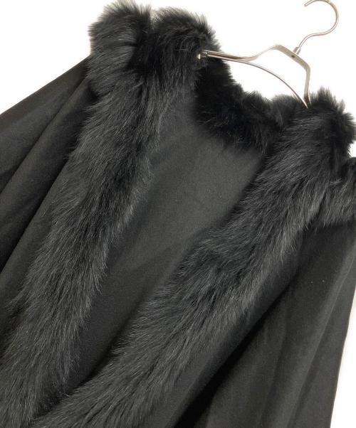 WINDSOR（ウインザー）WINDSOR (ウインザー) カシミヤポンチョ ブラック サイズ:M~L対応の古着・服飾アイテム