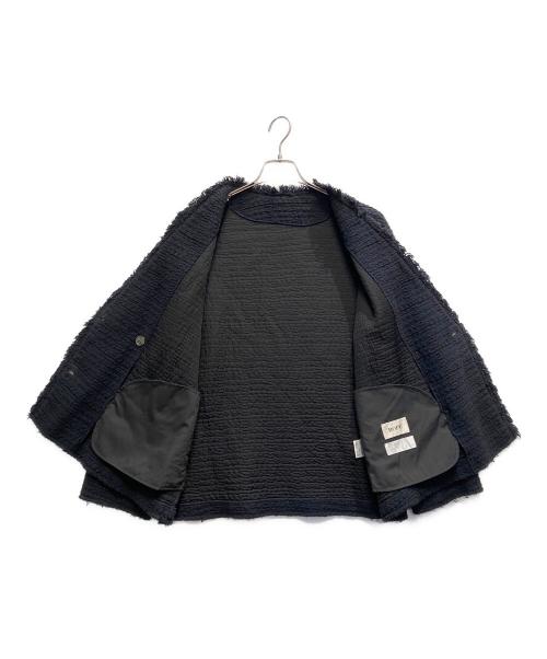 ROPE（ロペ）ROPE (ロペ) OUTERSUNSET (アウターサンセット) ROPE OUTERSUNSET ツイードジャケット　 ネイビー サイズ:ＳＩＺＥ　38の古着・服飾アイテム
