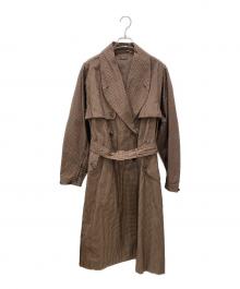 LUDLOW（ラドロー）の古着「サッカーチェックトレンチコート」｜ブラウン