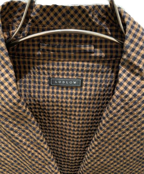 LUDLOW（ラドロー）LUDLOW (ラドロー) サッカーチェックトレンチコート ブラウン サイズ:1の古着・服飾アイテム