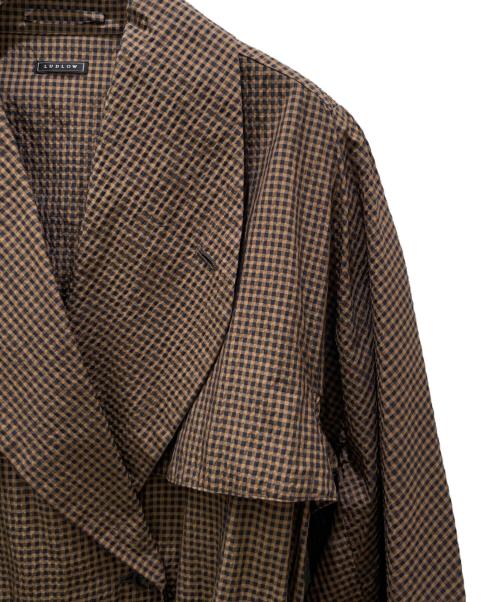 LUDLOW（ラドロー）LUDLOW (ラドロー) サッカーチェックトレンチコート ブラウン サイズ:1の古着・服飾アイテム