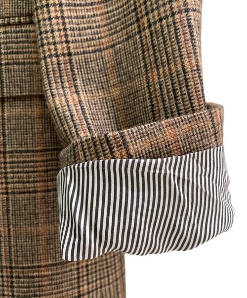 CELINE（セリーヌ）CELINE (セリーヌ) チェック2Bジャケット ブラウン サイズ:38の古着・服飾アイテム