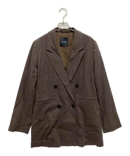 N.O.R.C（ノーク）N.O.R.C (ノーク) キャンバスピークドラペルジャケット ブラウン サイズ:2 未使用品の古着・服飾アイテム