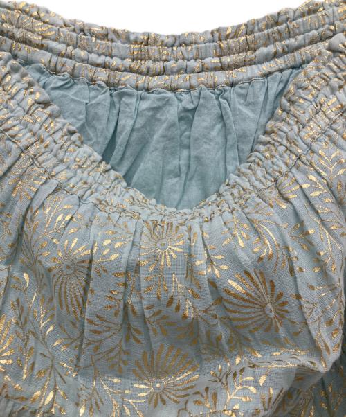 ne quittez pas（ヌキテパ）ne quittez pas (ヌキテパ) GOLD FLOWER PRINT SKIRT　ゴールドフラワープリントスカート ブルー サイズ:FREE 未使用品の古着・服飾アイテム