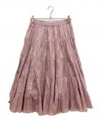 ne quittez pasヌキテパ）の古着「GOLD FLOWER PRINT SKIRT」｜パープル