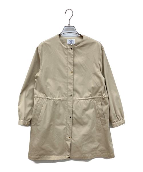 J.PRESS（ジェイプレス）J.PRESS (ジェイプレス) ソロテックスドライツイルノーカラーコート ベージュ サイズ:P5の古着・服飾アイテム