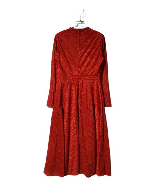 CELFORD（セルフォード）CELFORD (セルフォード) ジャガードレースタートル ワンピース レッド サイズ:38の古着・服飾アイテム