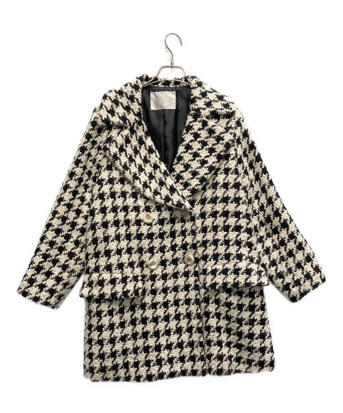 GRACE CLASS（グレースクラス）GRACE CLASS (グレースクラス) ツイードPコート ブラック×ホワイト サイズ:36の古着・服飾アイテム