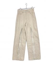 OUR LEGACY（アワーレガシー）の古着「スラッシュフロントフレアデニムパンツ」｜エクリュ