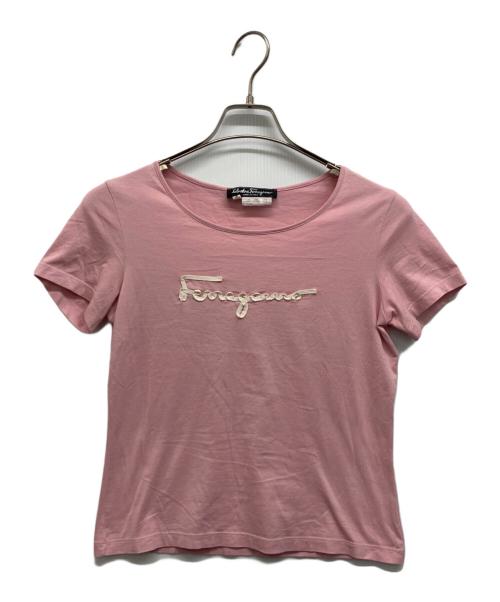 Salvatore Ferragamo（サルヴァトーレ フェラガモ）Salvatore Ferragamo (サルヴァトーレ フェラガモ) ロゴＴシャツ ピンク サイズ:Sの古着・服飾アイテム