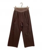 MUSE de Deuxieme Classeミューズ ドゥーズィエム クラス）の古着「Stretch twill タックパンツ」｜ブラウン
