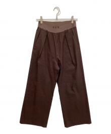 MUSE de Deuxieme Classe（ミューズ ドゥーズィエム クラス）の古着「Stretch twill タックパンツ」｜ブラウン