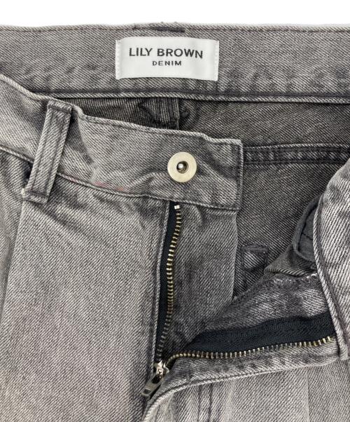 Lily Brown（リリーブラウン）Lily Brown (リリーブラウン) タックワイドデニムパンツ グレー サイズ:SIZE Sの古着・服飾アイテム