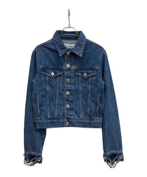 J.W.ANDERSON（ジェイダブリューアンダーソン）J.W.ANDERSON (ジェイダブリューアンダーソン) チェーンリンク デニム トラッカージャケット ブルー サイズ:34の古着・服飾アイテム