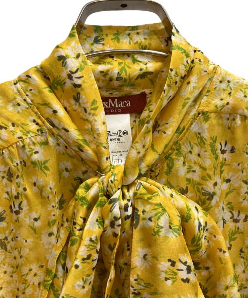 Max Mara Studio（マックスマーラ ストゥディオ）Max Mara Studio (マックスマーラ ストゥディオ) シルクボウタイブラウス イエロー サイズ:38の古着・服飾アイテム
