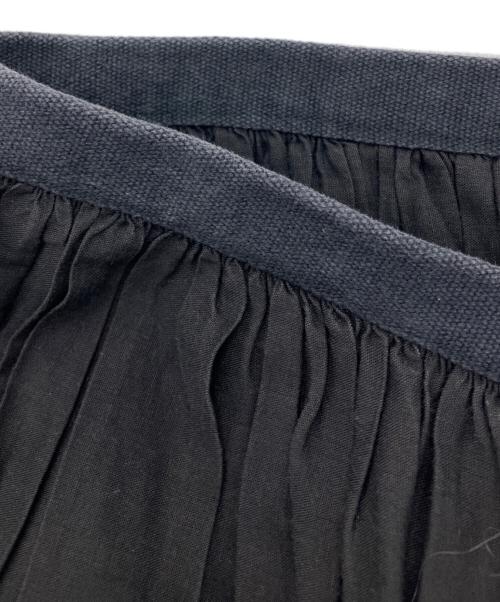 COMME des GARCONS tricot（コムデギャルソントリコ）COMME des GARCONS tricot (コムデギャルソントリコ) リネン混ギャザースカート ブラック サイズ:Ｓの古着・服飾アイテム