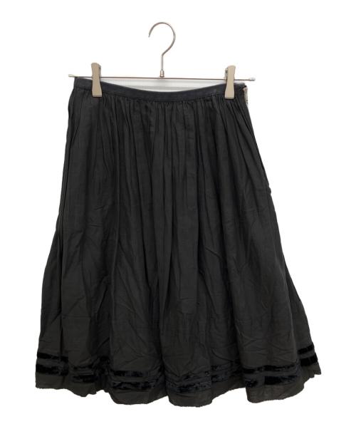 COMME des GARCONS tricot（コムデギャルソントリコ）COMME des GARCONS tricot (コムデギャルソントリコ) リネン混ギャザースカート ブラック サイズ:Ｓの古着・服飾アイテム