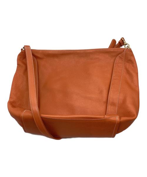 KITAMURA（キタムラ）KITAMURA (キタムラ) レザーショルダーバッグ オレンジの古着・服飾アイテム