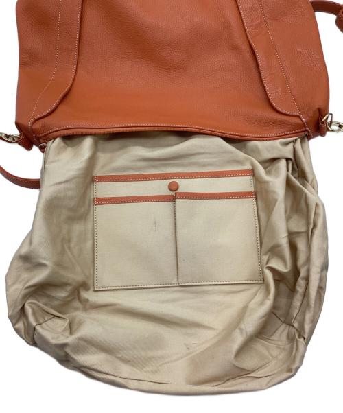 KITAMURA（キタムラ）KITAMURA (キタムラ) レザーショルダーバッグ オレンジの古着・服飾アイテム